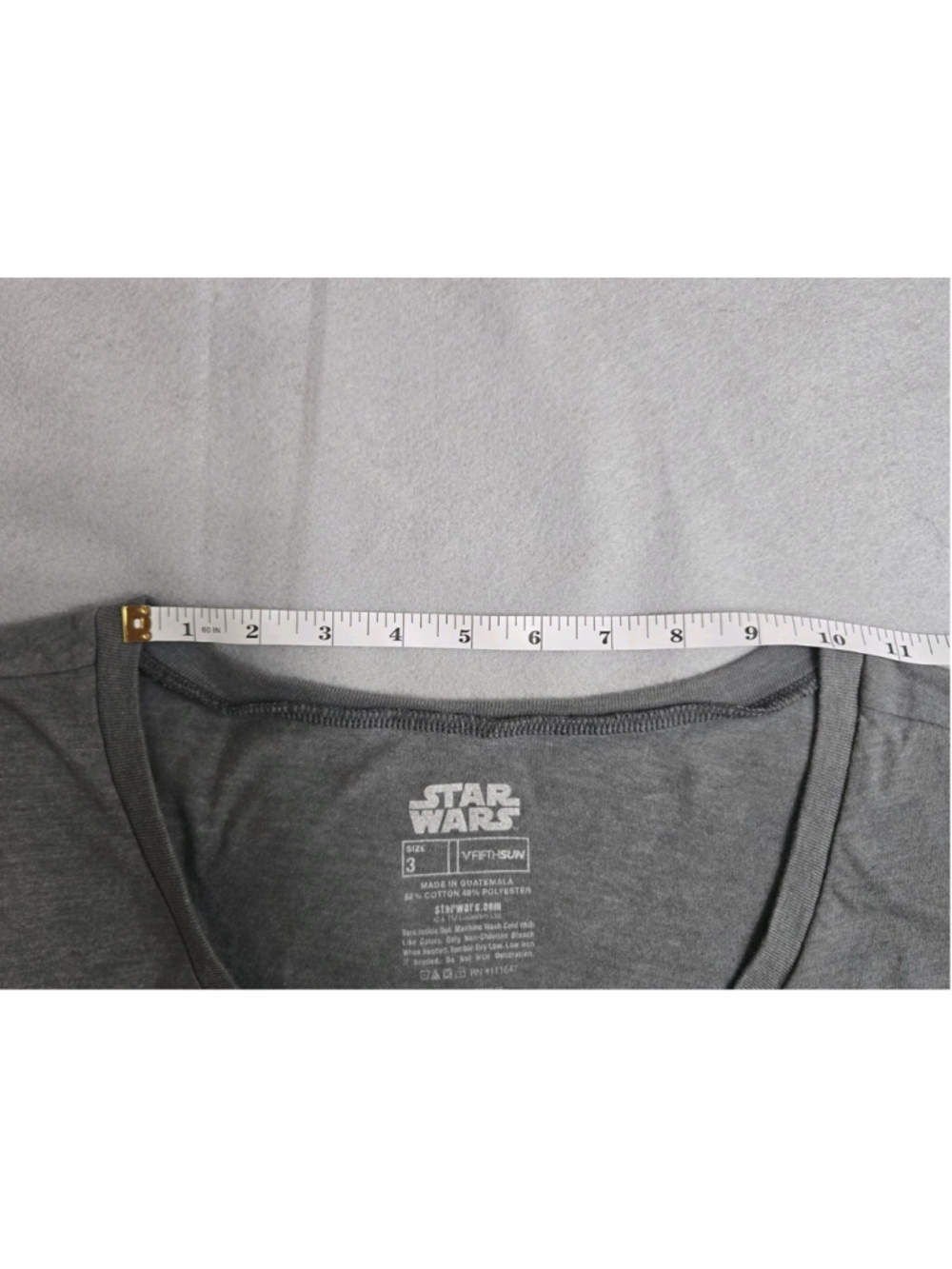 Star Wars Fifth Sun R2D2 Pocket T Shirt Womens Size 3 Gray V Neck Graphic Top - Picture 7 of 8